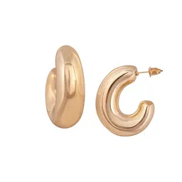 Raf the label Gold Plated Classic Bold Hoop Stud Earrings image 2