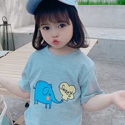 Xsole Girls Graphic Printed Round Neck T-shirt-image-3