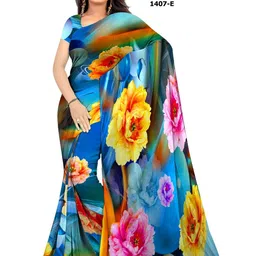 SHIVAM FABRICS Floral Poly Georgette Saree-picture-16