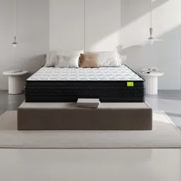 Wakeup India White & Black Quilted Riserox Luxe Comfort Pocket Spring Double Mattress-picture-38