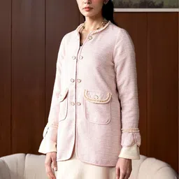 Lakshita Women Fleece Tailored Jacket with Embroidered image 2