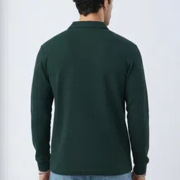 Try This Colourblocked Cotton Polo Collar T-Shirt image 2