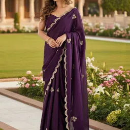 Anouk Embellished Embroidered Poly Chiffon Designer Saree-picture-29