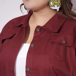 BUY NEW TREND Women Lightweight Denim Jacket with Embroidered image 3