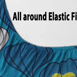 RISING STAR Blue & White Abstract Printed 250 TC King Bedsheet With 2 Pillow Covers image 2