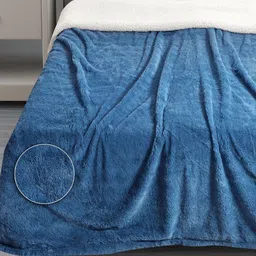 Myntra Elegant Homes Blue Woollen Mild Winter 600 GSM Double Bed Comforter image 3
