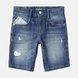 United Colors of Benetton Boys Washed Regular Fit Distressed Shorts-picture-28