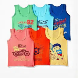 BODYSHINE Pack of 6 Multicolor Infants Kids Cotton Vest image 3