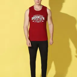 WOOSTRO Men Pack of 2 Typography Printed Round Neck Cotton Slim Fit T-shirts image 5