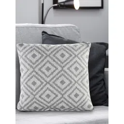 Sashaa World Diamond Woven Cushion In Grey Cover image 1