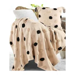 Sashaa World Monochromatic Polka-Dot Tufted Cushion-Throw Set image 1