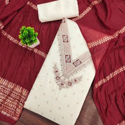 MANVAA Embroidered Sequinned Unstitched Dress Material-picture-39