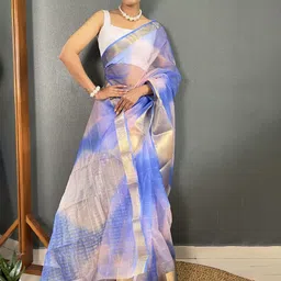 V3 FASHION STUDIO Woven Design Leheriya Saree image 4