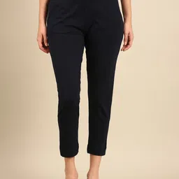 De Moza Women Slim Fit Cropped Trousers-image-89