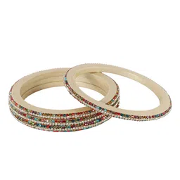 ZULKA Lac Set Of 8 kada Zircon Diamond -Studded Bangles image 3