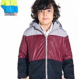 Cherry Crumble Kids Grey Colourblocked Reversible Hooded Padded Jacket-picture-23
