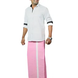 PRAKASAM COTTON Men Printed Pure Cotton Welcro-Adjustable Dhoti with Pocket image 4