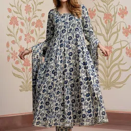 KALINI Printed Pure Cotton Kurta Set image 3