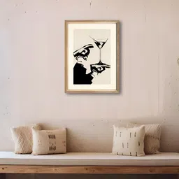ADMIRE HOME Black & White Printed Wooden Wall Art-image-36