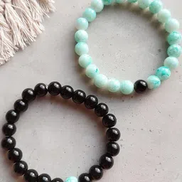 Divine souvenirs Set Of 2 Unisex Artificial Beaded Elasticated Bracelets image 1
