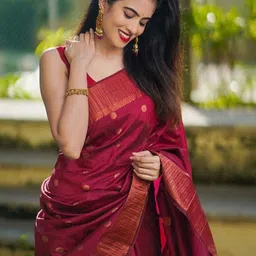 PRISHA FASHION Woven Design Zari Banarasi Saree image 2
