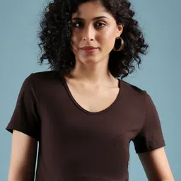 DressBerry Women V-Neck Applique T-shirt-image-68