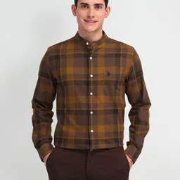 U.S. Polo Assn. Denim Co. Men Slim Fit Opaque Checked Casual Shirt-picture-20