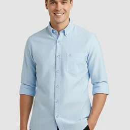 Beyoung Men Solid Button-Down Collar Cotton Formal Shirt-picture-15