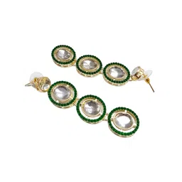fabula Women Kundan Stone-Studded & Beaded Jewellery Set image 2