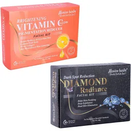 Mexico herbs Set Of 2 Brightening Vitamin C & Diamond Radiance Facial Kit - 10 g Each image 1