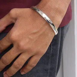 De Flossy Silver Men Sterling Silver Kada Bracelet image 5