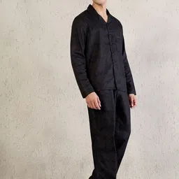 Sweet Dreams Men Printed Lapel Collar Pure Cotton Night Suits image 5