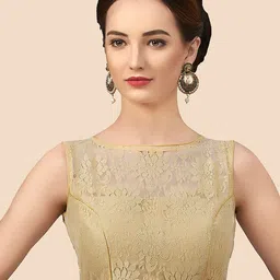 neckbook Women Gold Woven Design Princess Cut Padded Readymade Saree Blouse-image-31