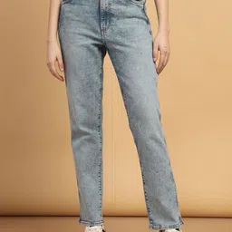 Wrangler Women Slim Fit High-Rise Mildly Distressed Heavy Fade Stretchable Jeans-image-81