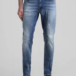 Jack & Jones Men Skinny Fit Low-Rise Mildly Distressed Heavy Fade Stretchable Jeans-picture-18