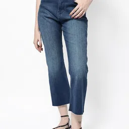 RAREISM Women Comfort Flared High-Rise Light Fade Stretchable Cropped Jeans-picture-37