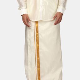 Sethukrishna Men Zari Border Art Silk Dhoti-picture-1
