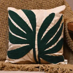 LUSHLYF Tufted Collection Off White Set of 5 Floral Printed Cotton Square Cushion Covers image 3