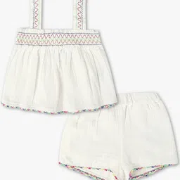 GAP Girls Embroidered Pure Cotton Top & Shorts Clothing Set-picture-45
