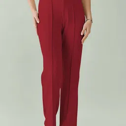 Dream Beauty Fashion Women Solid Straight Fit High-Rise Pleated Trousers-picture-41