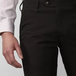 Van Heusen Men Solid Regular Fit Trousers Formal Trousers image 4