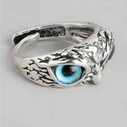 PARIS HAMILTON Unisex Owl Silver-Plated Stainless Steel Beaded Finger Ring-picture-10