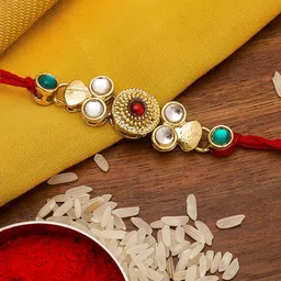 Aadita Men Gold-Toned Stone Studded  Rakhi-picture-56