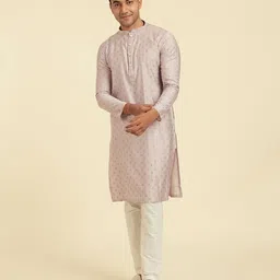 Diwas by Manyavar Floral Printed Mandarin Collar Straight Kurta-picture-27