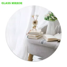 ARYAANSH Silver-Toned Self Adhesive Round Shaped Glass Wall Mirror-picture-10