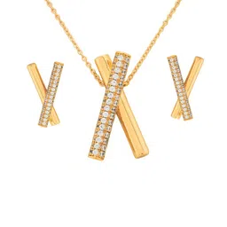 MAHTTAB Gold Plated Cubic Zirconia Stones Studded Jewellery Set image 5