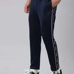 Xtep Men Solid Printed Mid Rise Regular Fit Track Pants image 3