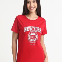 R&B Women Graphic Printed Round Neck Cotton T-shirt-picture-12