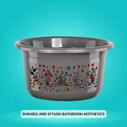 Kuber Industries White & Beige 3 Pieces Disney Printed Light Weight Bath Tubs image 3