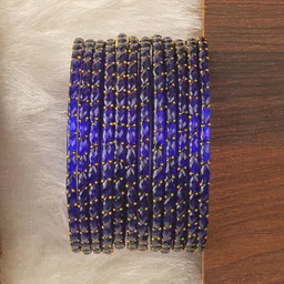 KOTTIAR CREATIONS Set Of 12 Crystal Studded Glass Diamond Bangle image 3